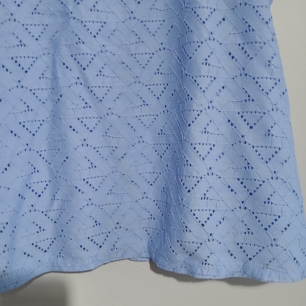 Liz Claiborne Light Blue Beautiful Short Sleeve Lined Top. Size XL - Picture 5 of 11